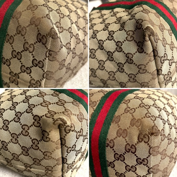 Gucci authentic Sherry Line open tote bag monogram brown canvas ribbon accents - Picture 9 of 16